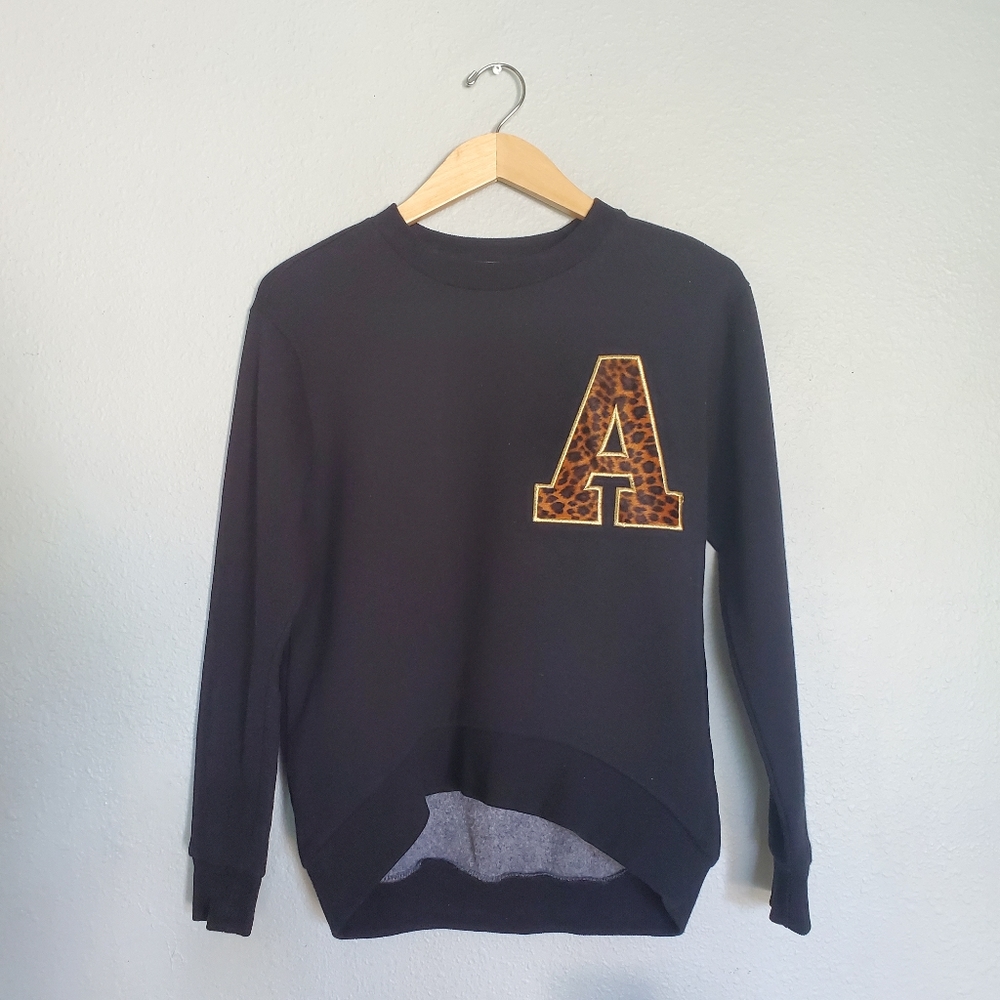 Forever 21 Leopard Varsity A Sweatshirt Size Small